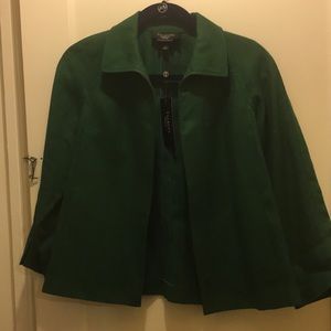 Talbots emerald Irish linen NWT small swing jacket